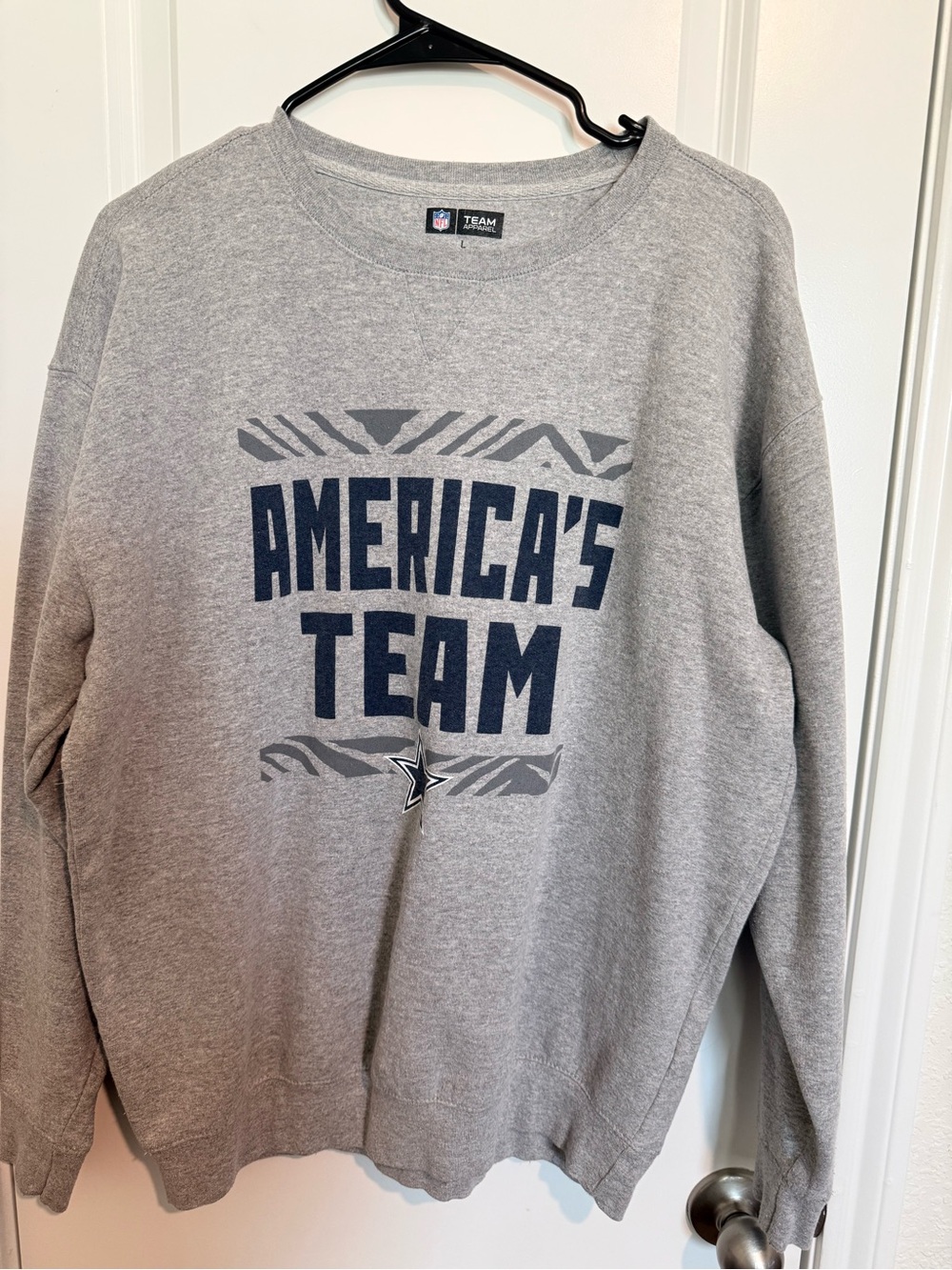 NFL Gray Crewneck with Navy "America's Team" Graphic